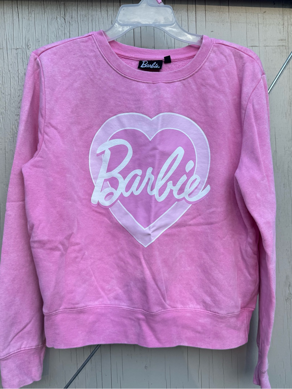Barbie Pink Heart Logo Crewneck Sweatshirt